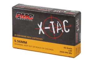 PMC X-TAC 5.56 NATO M855 Ammunition 20 Rounds SS109 Green Tip FMJ 62 Grains